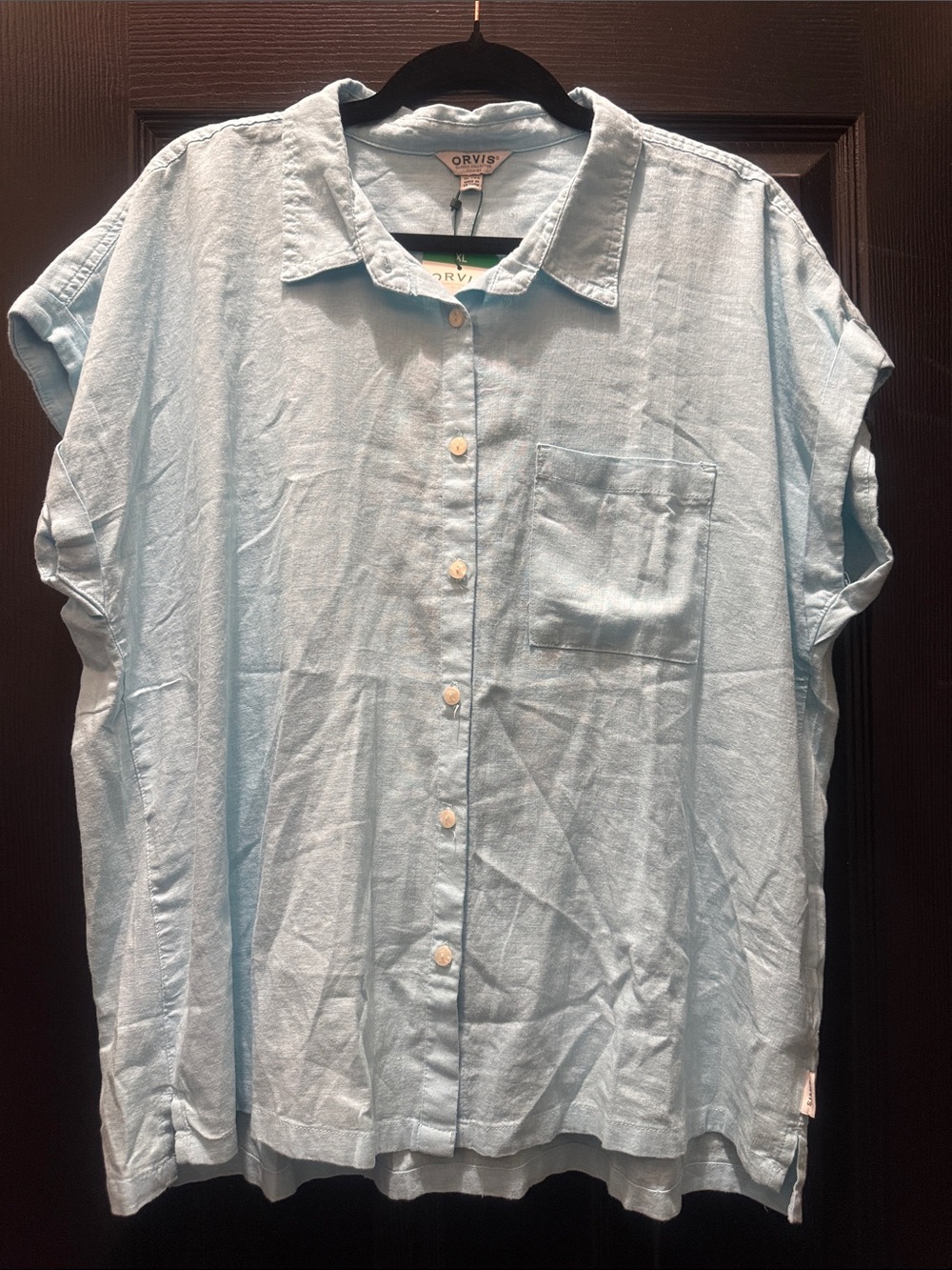 Orvis Light Blue Short-Sleeve Button Down Shirt